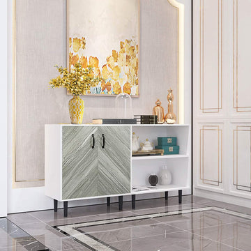 Cabinet with 2-Doors and 3-Open Shelves