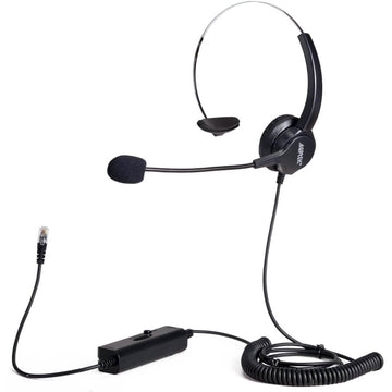 Call Center Hands-Free Noise Cancelling Corded Monaural Headset