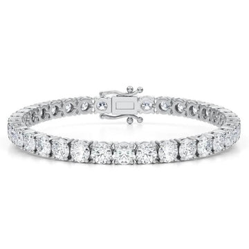 Round Lab-Grown Diamond 17.00 Carat 7" Tennis Bracelet in 14K White Gold D VS