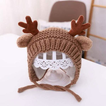 Cartoon Elk Baby Hat Winter Christmas Knitted