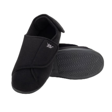 Happy Touch Diabetic Slippers For Women Lymphedema Shoes Edema Shoes For Swollen Feet Indoor and Outdoor Diabetic Velcro Slippers For Women Non Slip House Slippers For Woman (Black 8)