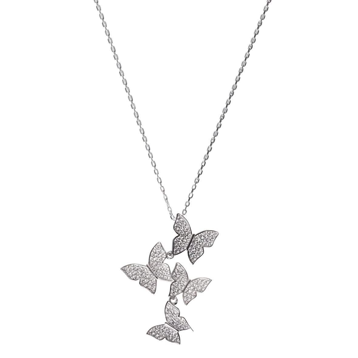 Cluster Hanging Butterflies Necklace - Assorted Colors