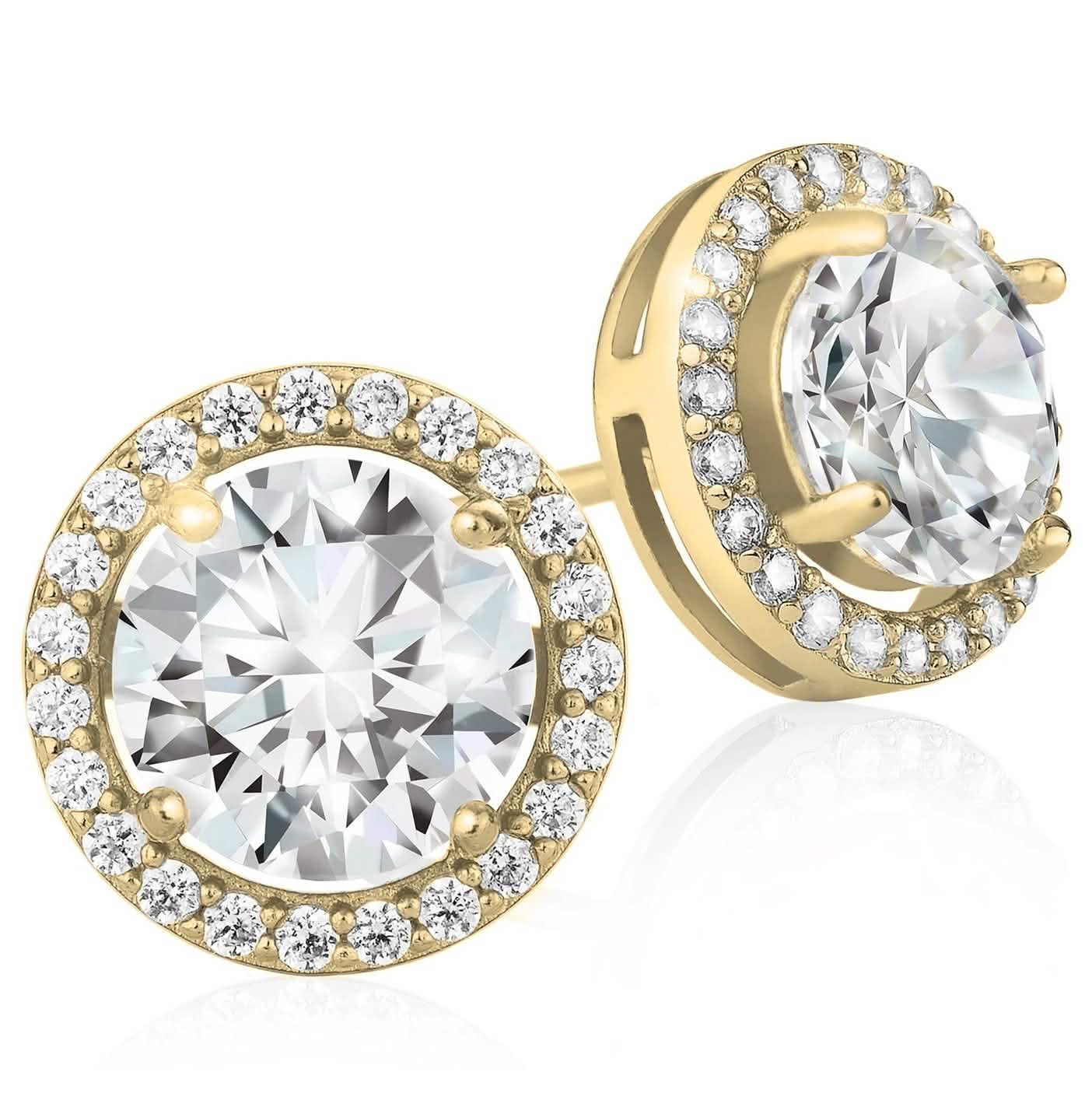 Crystal Round Halo Stud Earrings