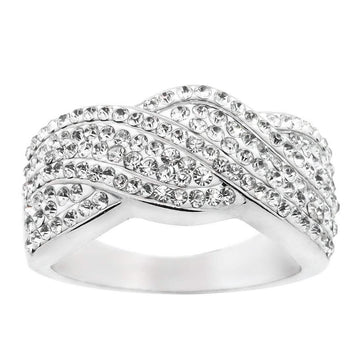 Crystal Twist Braided Ring