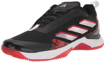 adidas Womens Avacourt Tennis Shoe Black/Taupe Metallic (Clay) 6
