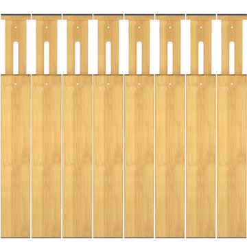 Ryqtop Bamboo Drawer Dividers17-22" Adjustable Kitchen Drawer Organizer for Clothes8 Pack Expandable Drawer Organization Separators for BedroomBathroomDresser and OfficeNatural