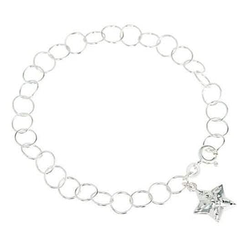 Diamond Cut Star Charm Bracelet