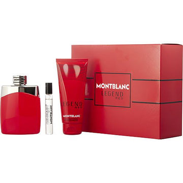 MONT BLANC LEGEND RED by Mont Blanc EAU DE PARFUM SPRAY 3.3 OZ & SHOWER GEL 3.3 OZ & EAU DE PARFUM SPRAY 0.25 OZ