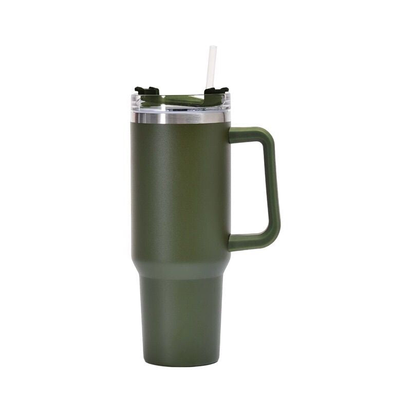 1200ml Stainless Steel Mug Coffee Cup Thermal Travel Car Auto Mugs T hermos 40 Oz Tumbler with Handle Straw Cup Drinkware New In