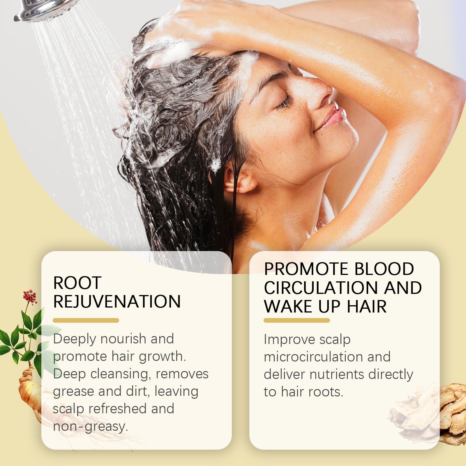 OUHOE Dark Hair Shampoo nourishes hair roots and improves dry and frizzy hair at the end