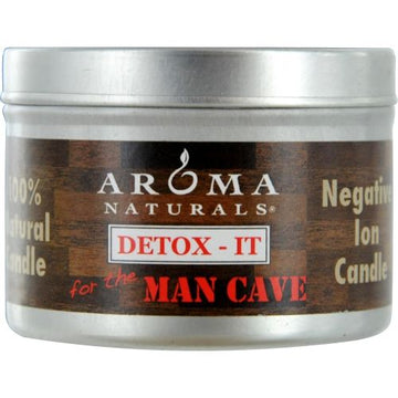 DETOX-IT AROMATHERAPY by ONE 2.5x1.75 inch SOY/BEESWAX BLEND AROMATHERAPY CANDLE FOR THE MAN CAVE. REBALANCE ROOM ODORS WITH NATURAL BEESWAX, SUNFLOWER, SOY & RICE BRAN WAX. BURNS APPROX. 15 HRS.