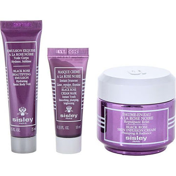Sisley by Sisley Black Rose Set: Black Rose Skin Infusion Cream 1.6oz + Black Rose Cream Mask 0.34oz + Black Rose Beautifying Emulsion 0.5oz --3pcs