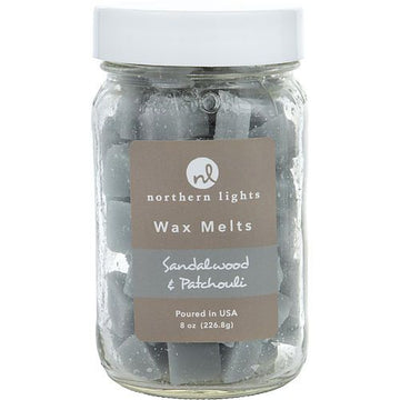 SANDALWOOD & PATCHOULI by Northern Lights SIMMERING FRAGRANCE CHIPS - 8 OZ JAR CONTAINING 100 MELTS