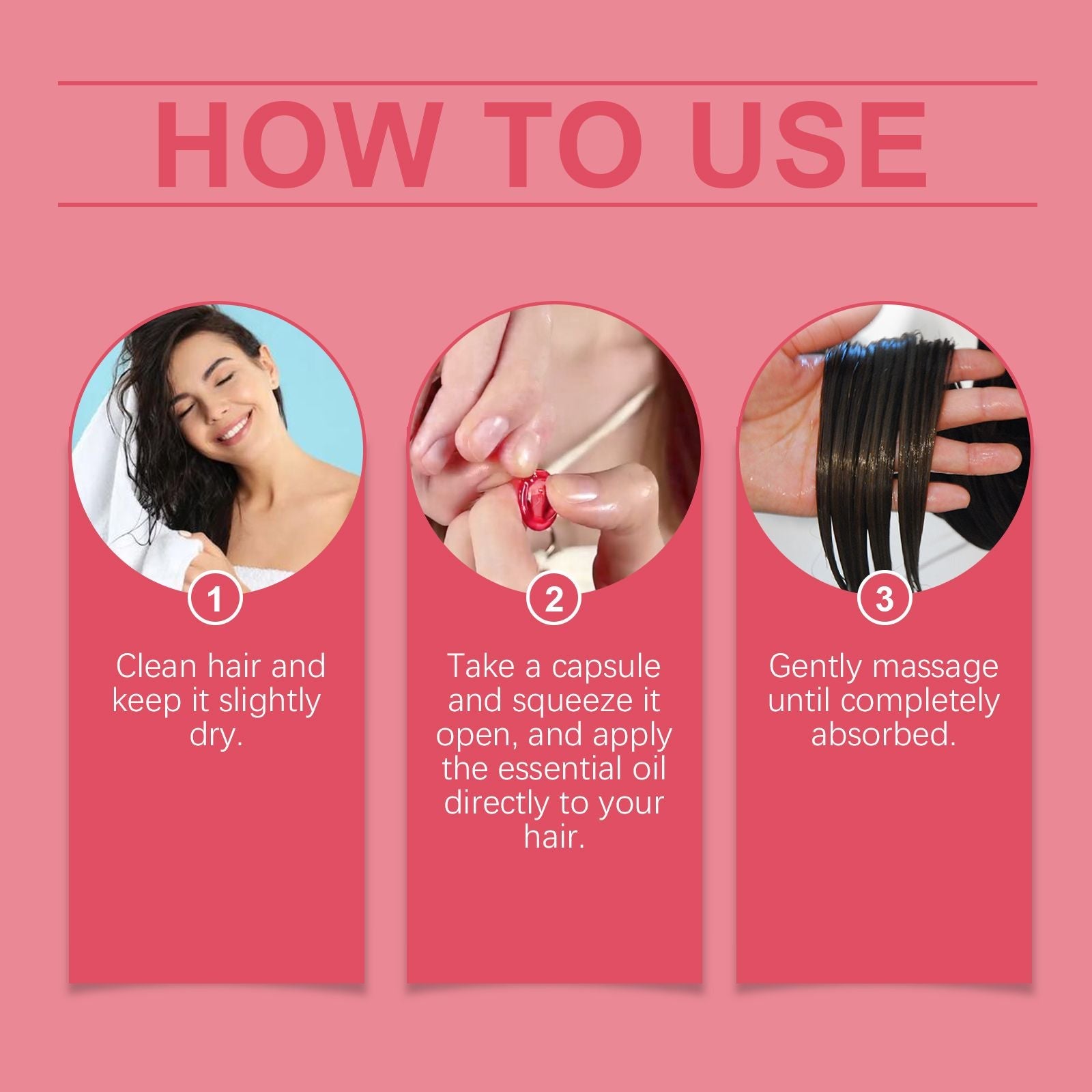 EELHOE Hair Essential Oil Care Capsules relieve dry hair, frizzy split ends, soft and smooth care essential oil for hair care