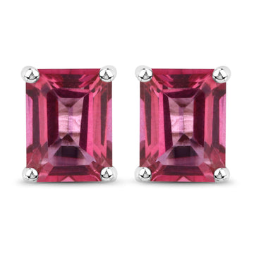 3.20 Carat Genuine Pink Topaz .925 Sterling Silver Earrings