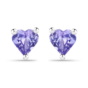 0.90 Carat Genuine Tanzanite .925 Sterling Silver Earrings