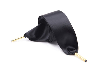 ZOOEASS Women Fashion Satin Ribbon Shoelaces Shoe Laces For Solid Color ShoesIdeal for Converse Nike VANS Addidas Reebok Puma Trainers (59.06"(150cm) Black)