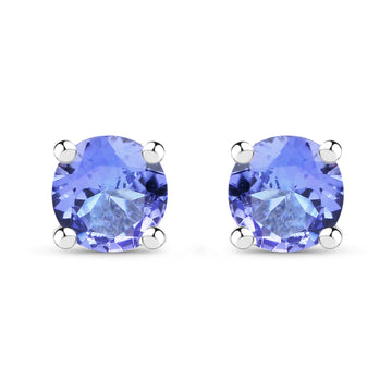 0.46 ct. Genuine Tanzanite .925 Sterling Silver Earrings for women