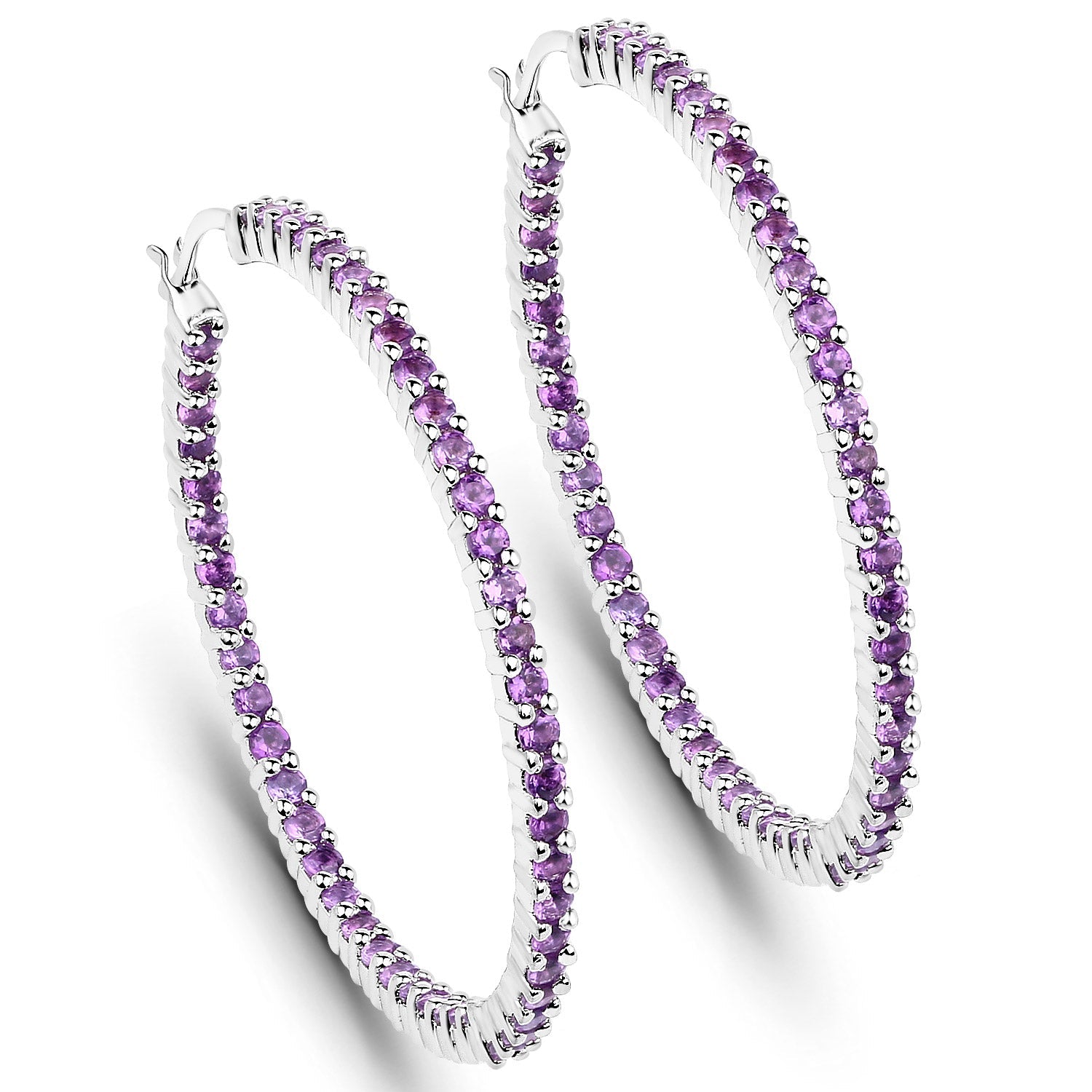 3.00 ct. Genuine Amethyst .925 Sterling Silver Earrings