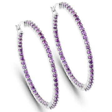 3.00 ct. Genuine Amethyst .925 Sterling Silver Earrings