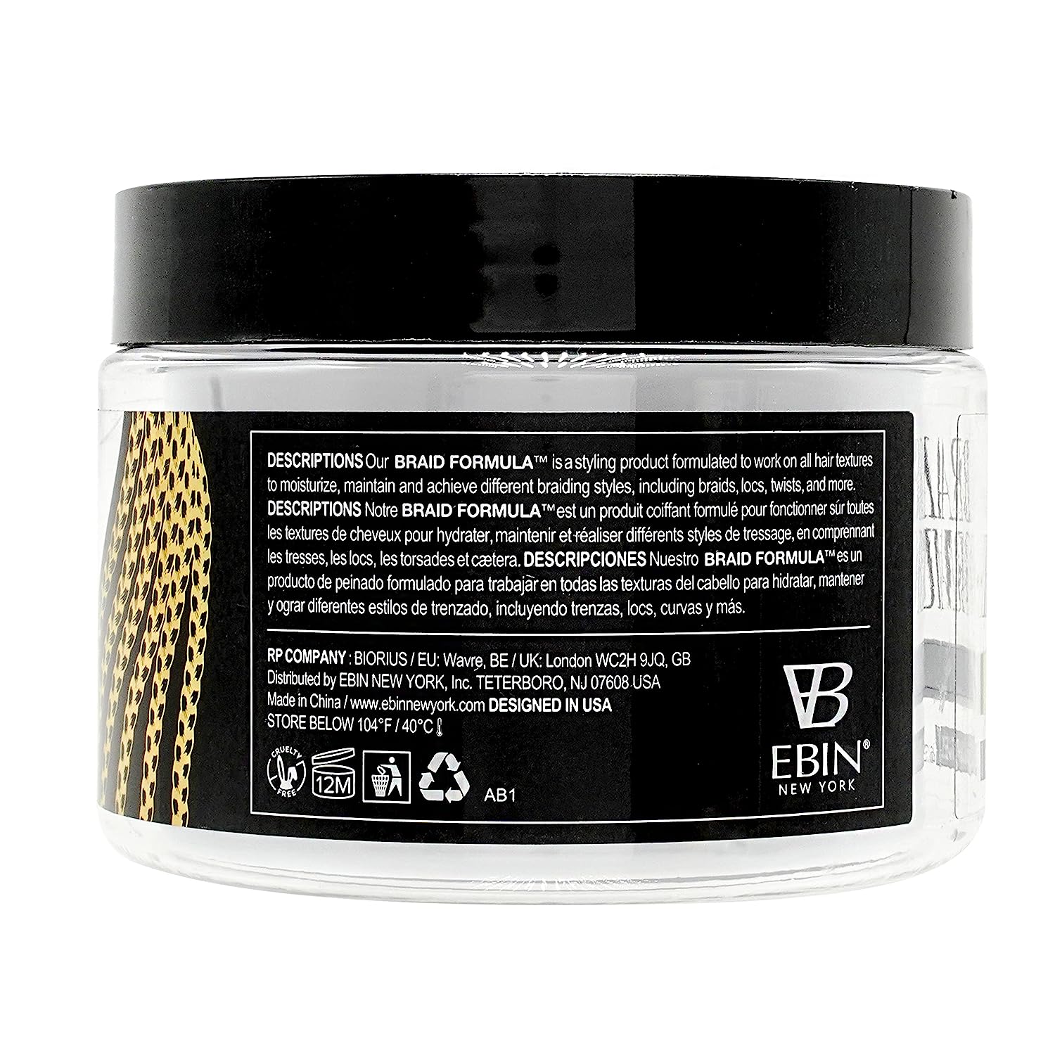 EBIN NEW YORK Braid Formula Conditioning Gel, Super Hold, 11oz