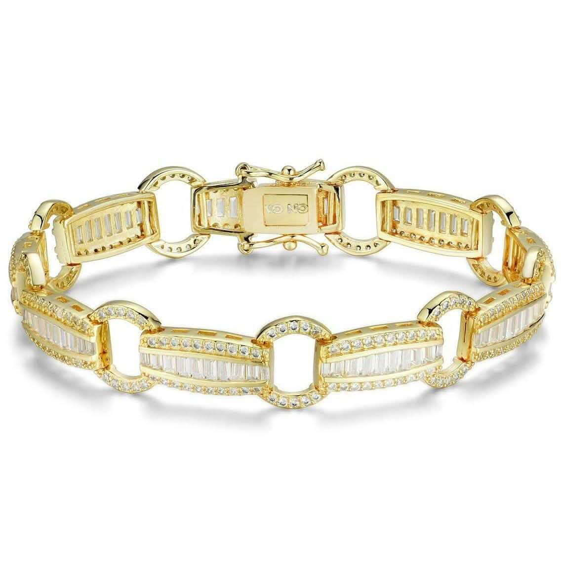 Elegant Baguette Link Crystal Tennis Bracelet
