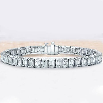 Emerald Cut Tennis Bracelet Made with Swarovski Elements