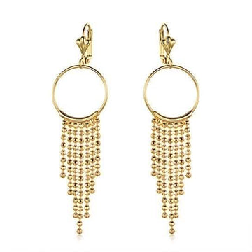 Gold Plated Chain Drop Hoop Earrings - Assorted Styles