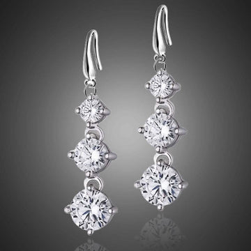 Graduated Drop Earrings with Swarovski Crystals