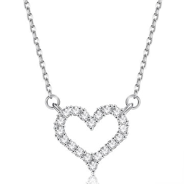 Heart-Shape 925 Sterling Silver Pendant Necklace