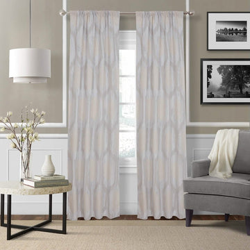 2-Piece Set: Hexagon Strié Window Curtain Panel Pair