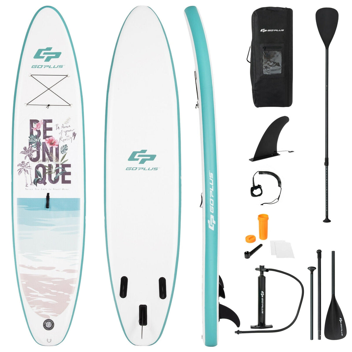 10.5 ft Inflatable Stand Up Paddle Board Surfboard with Aluminum Paddle Pump