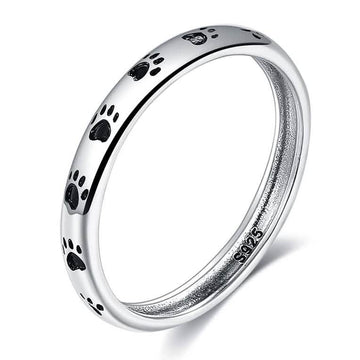 INALIS Cat Footprint 925 Sterling Silver Ring