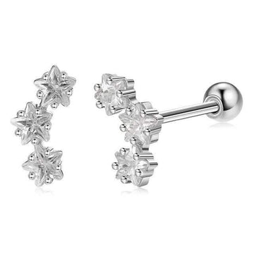 INALIS Romantic Star 925 Sterling Silver Stud Earrings