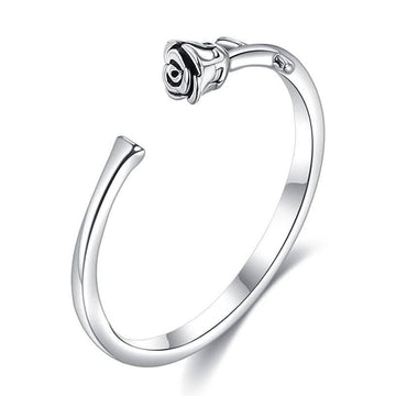 INALIS Rose Shape Adjustable Flower Ring