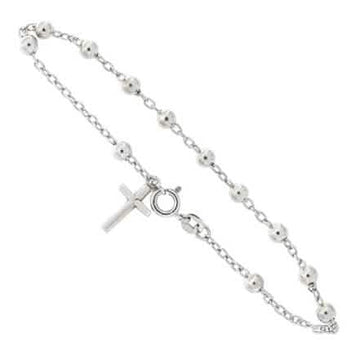 Italian 925 Sterling Silver Rosary Bracelet