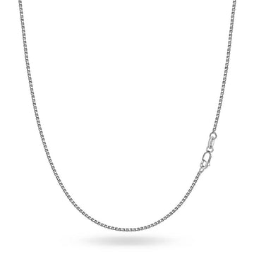 Italian Sterling Silver 1mm Unisex Box Chain Necklace