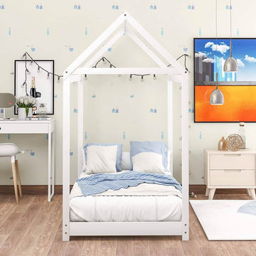 Kids House Bed Frame Twin Floor Bed