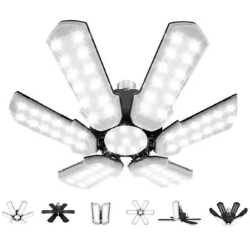 LED Garage Ceiling Lights 150W 15000LM 6500K with 6+1 Deformable Panels