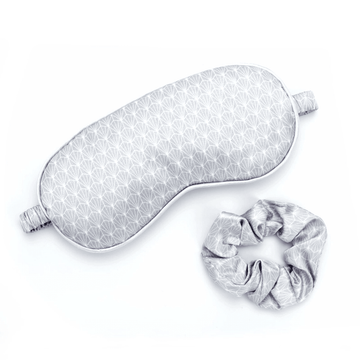 Lemon Lavender Five More Minutes Satin Sleep Eye Mask & Scrunchies Set - Lofted (Gray)