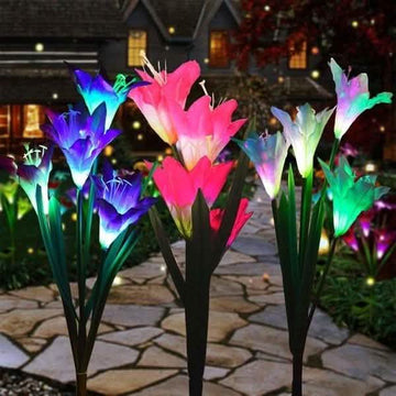 Lily Flower Multi-Color Changing LED Solar Powered Lights
