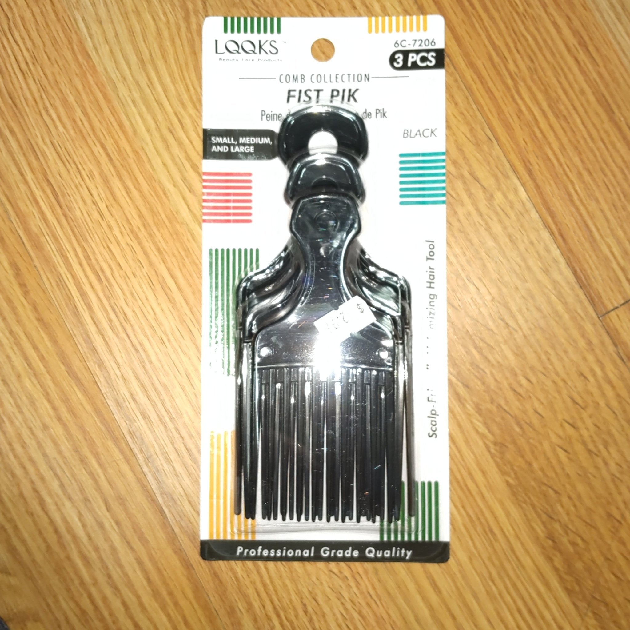 Looks Afro Fist Pick, Black – 3 Pc