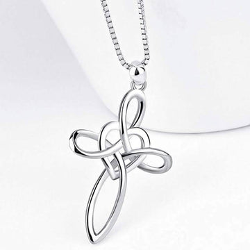 Lovely Sterling Silver Cross Pendant Necklace