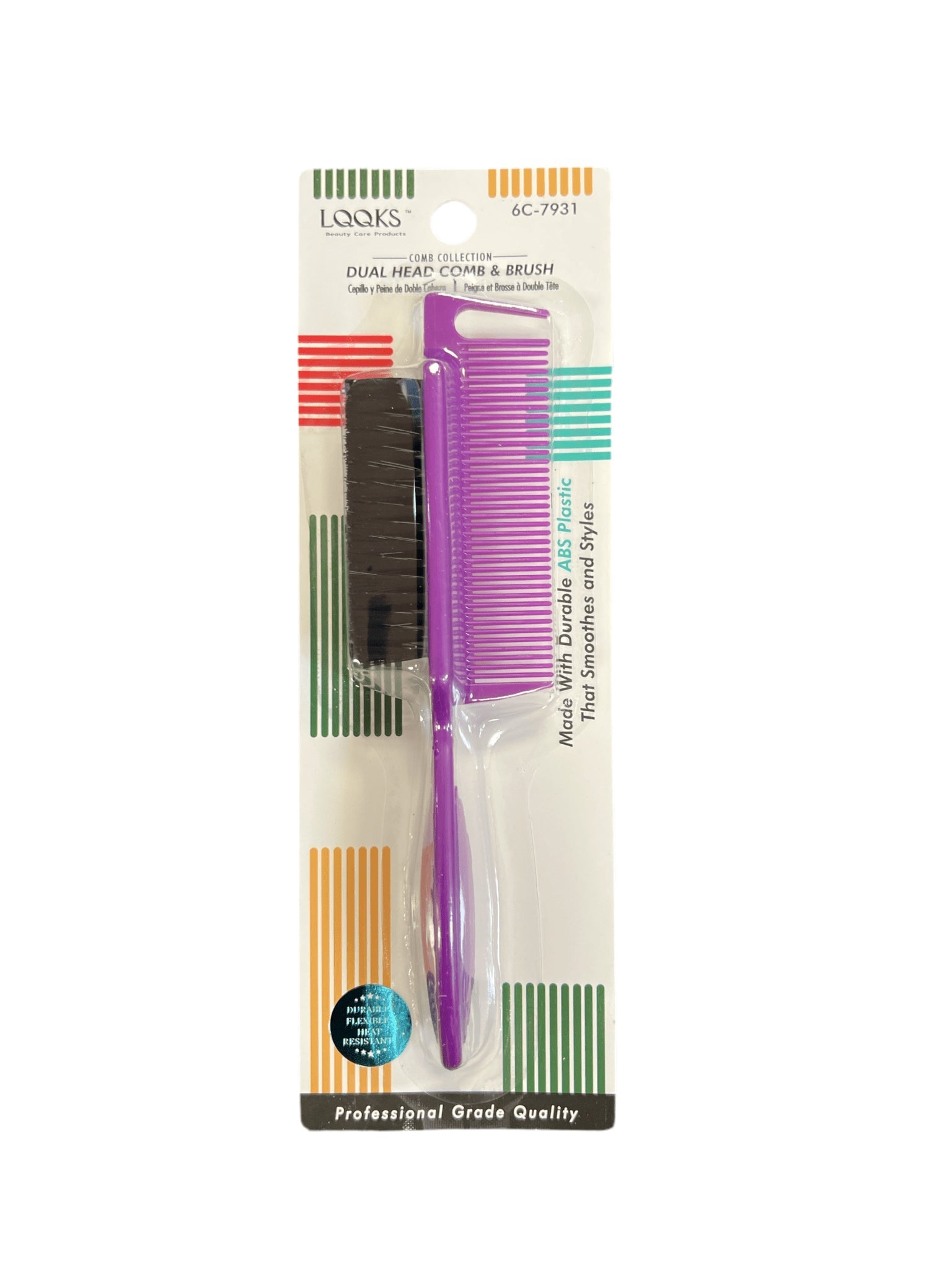 LQQKS DUAL HEAD COMB & BRUSH ABS 1PC