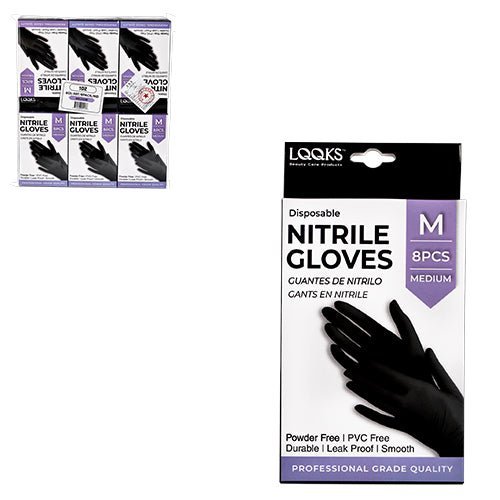 LQQKS NITRILE GLOVE 8PC/PK Medum