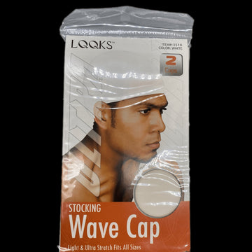 LQQKS Ultra Stocking Wave Cap. White