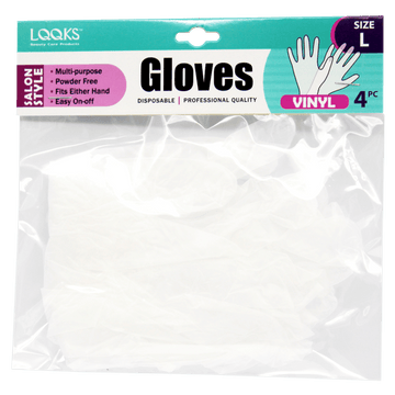 LQQKS VINYL GLOVES  4PC