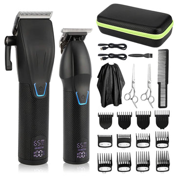Men Electric Barber Clipper Hair Cutting Combo Set T Outliner Shaver Trimmers
