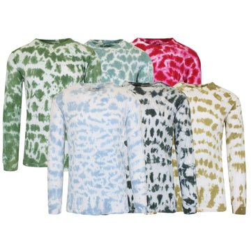 Men's Long Sleeve Tie-Dye Cotton Tee