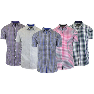 Men's Short Sleeve Slim-Fit Casual Dress Shirts